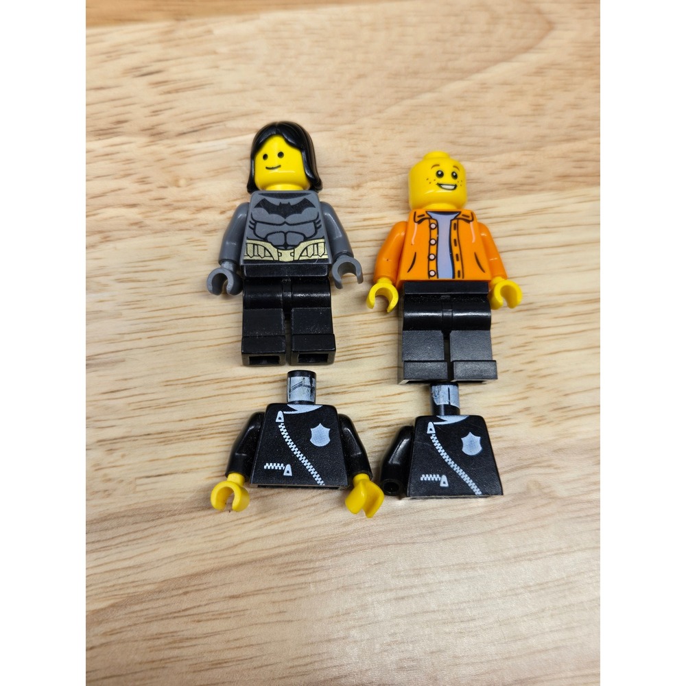 LEGO Minifigure Lot Batman Female Figure Orange Jacket Male 2 Police Torsos